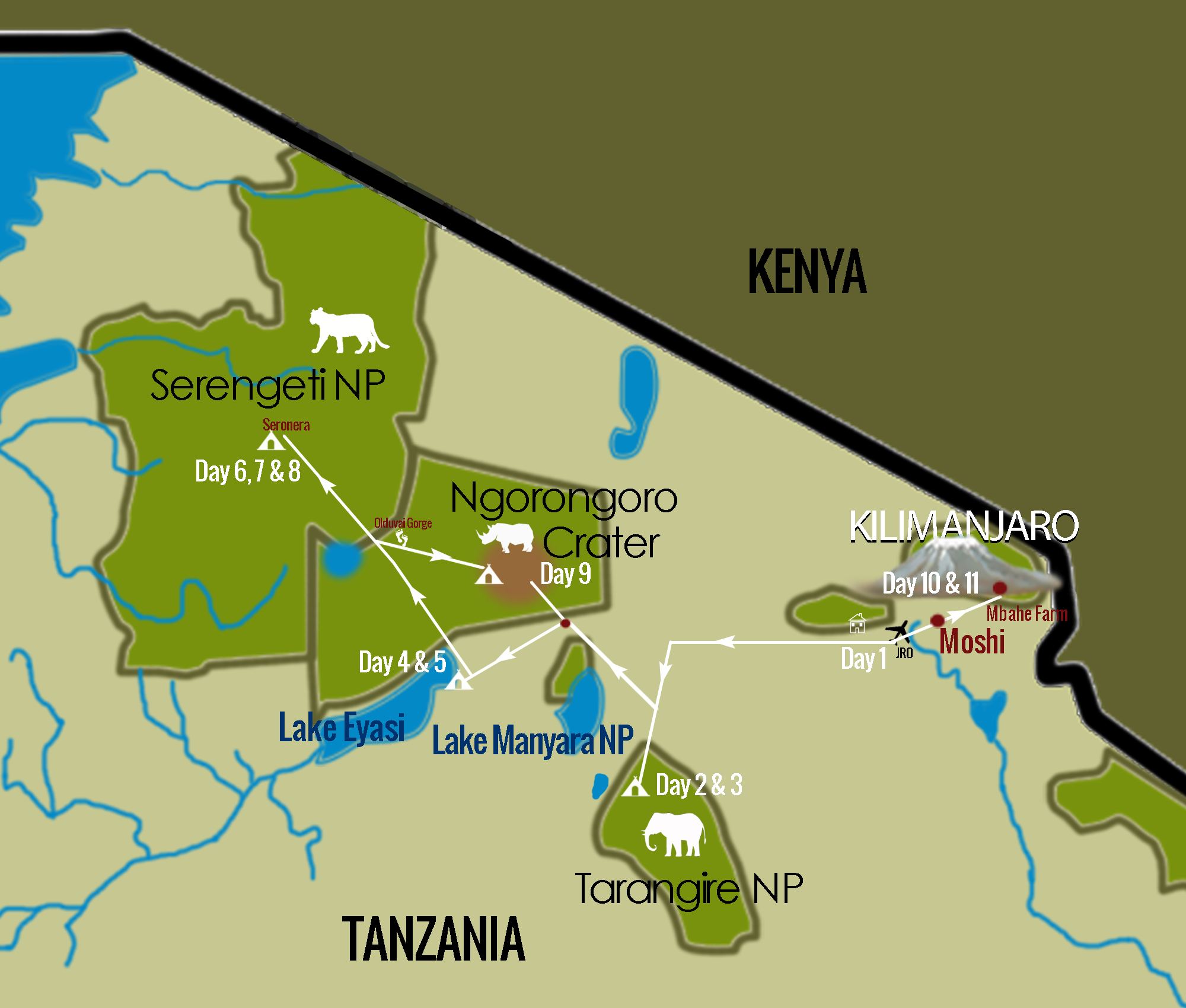 Totally Tanzania Camping Safari Itinerary