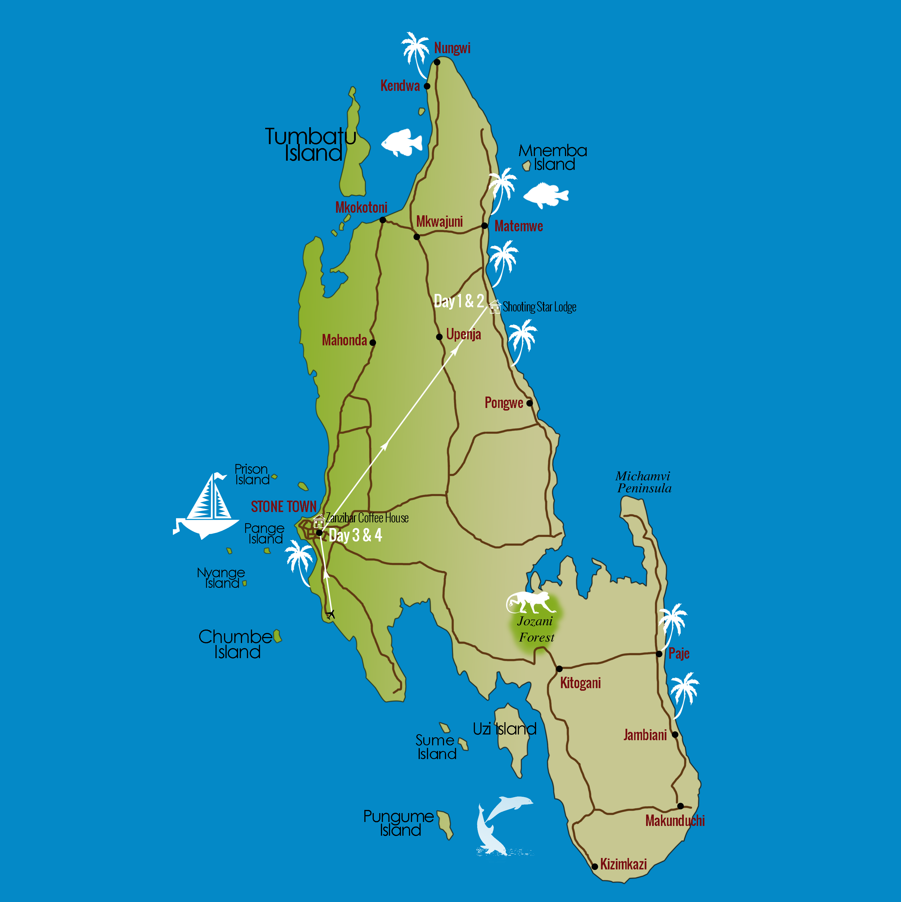 Zanzibar Mapa