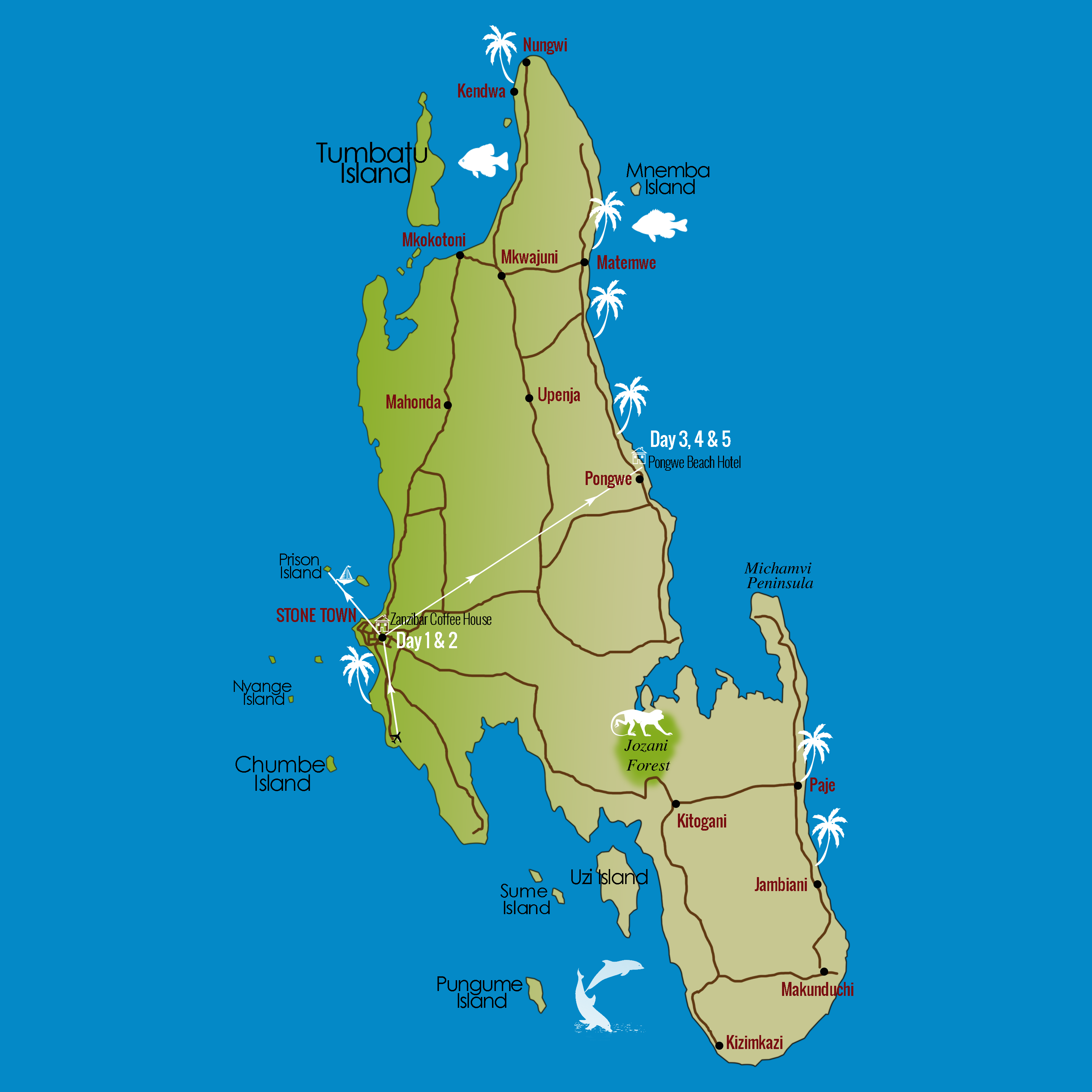 Zanzibar Mapa