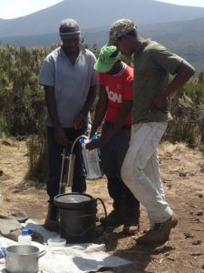 Filtered water on Kilimanjaro